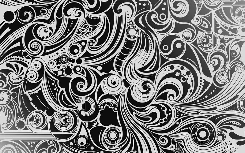 Abstract Swirl Pattern — Black, Dynamic, Vector Art