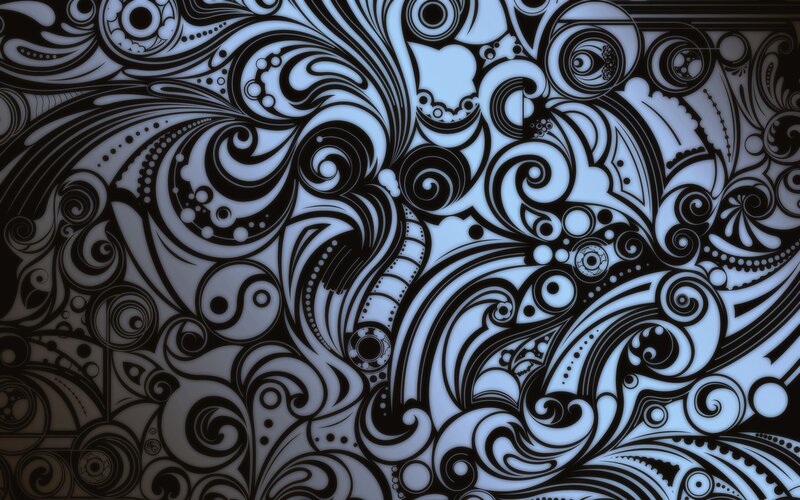 Abstract Swirl Pattern — Black, Hypnotic, Digital Art, Swirls, Circles, Dots