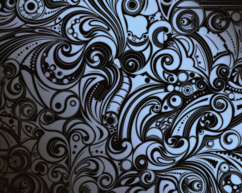 Abstract Swirl Pattern — Black, Hypnotic, Digital Art, Swirls, Circles