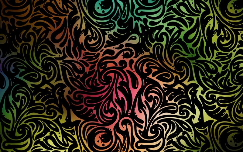 Abstract Swirl Pattern — Black, Vibrant