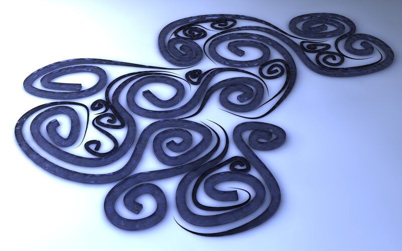 Abstract Swirl Pattern — Blue, Calm, 3d Render