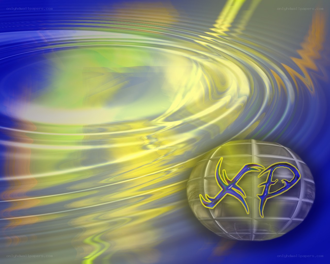 abstract swirl with XP logo