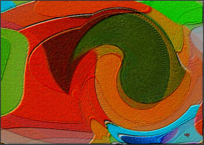 Abstract Swirling Colors — Green, Dynamic