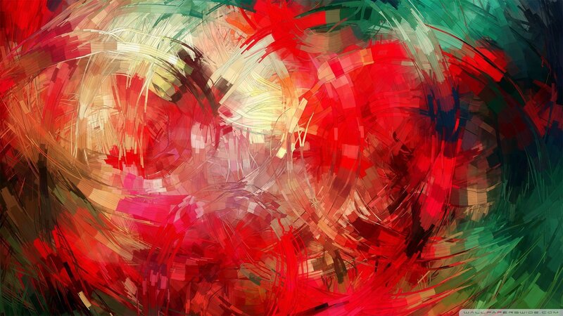 Abstract Swirling Colors — Red, Dynamic, Digital Art