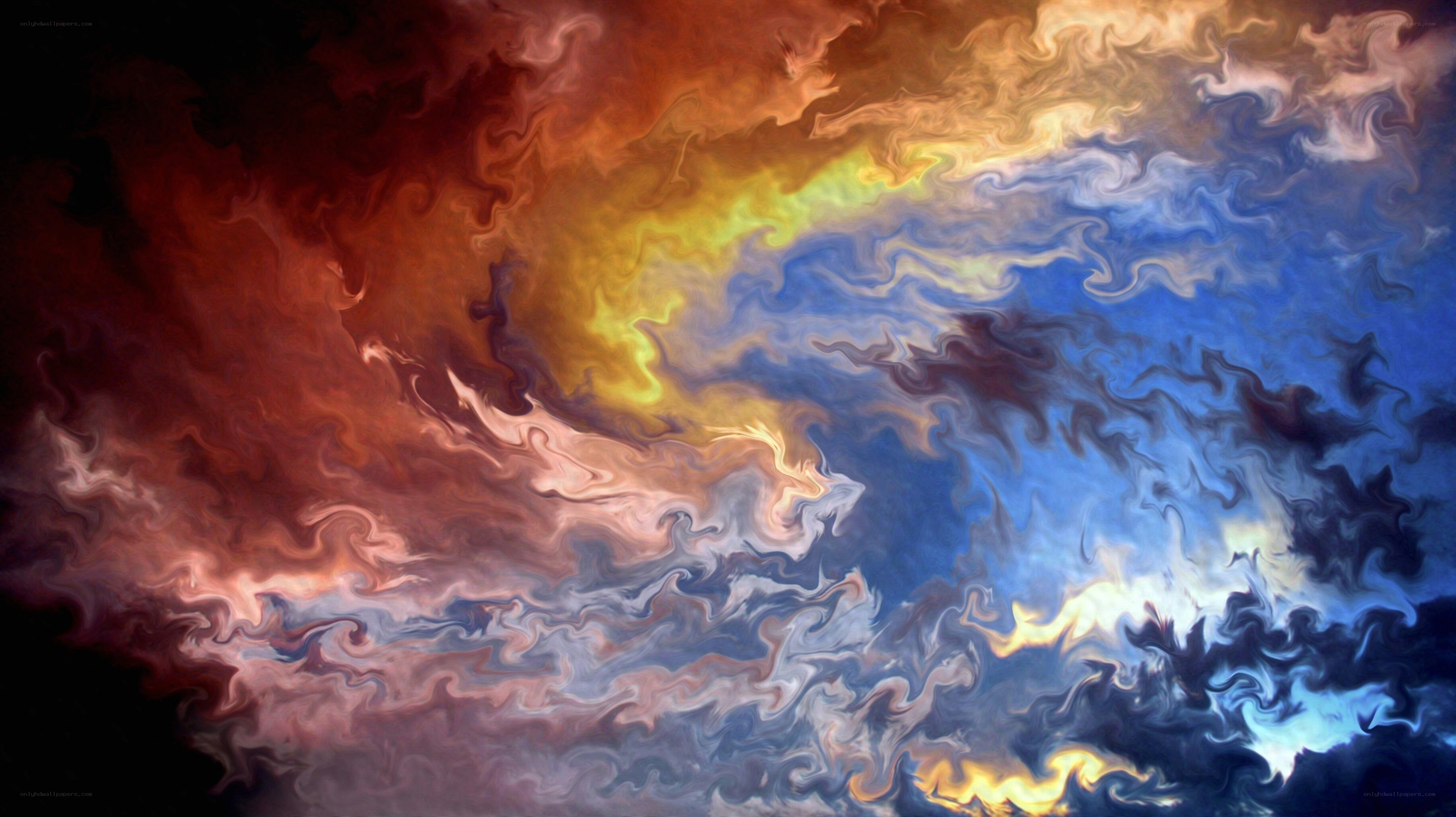 Abstract swirling colors