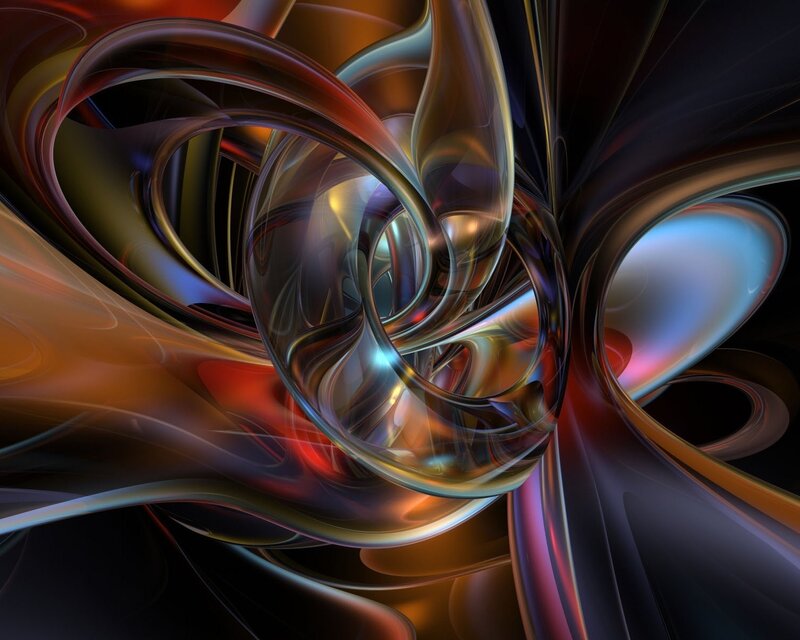 Abstract Swirling Forms — Black, Dramatic, Digital Art, Curves