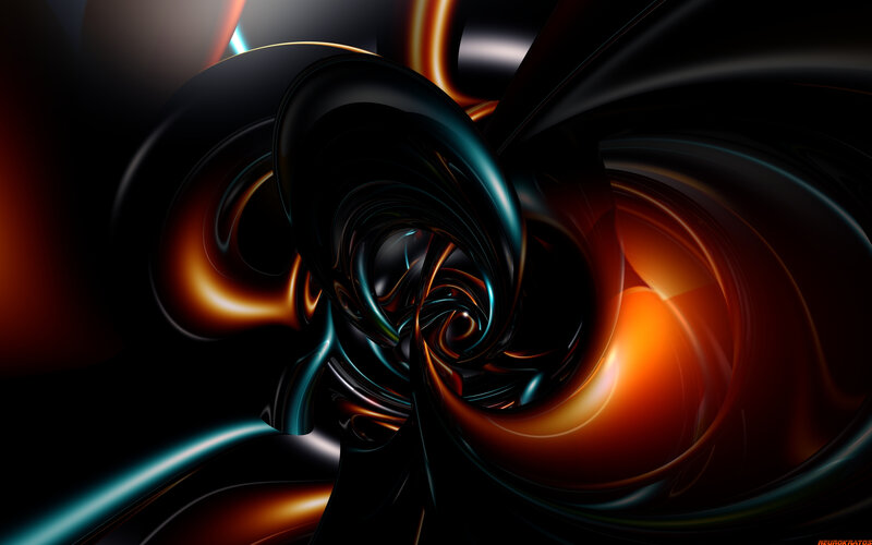 Abstract Swirling Forms — Black, Dramatic