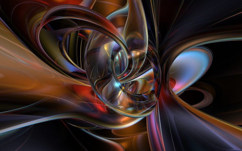 Abstract Swirling Forms — Black, Dynamic