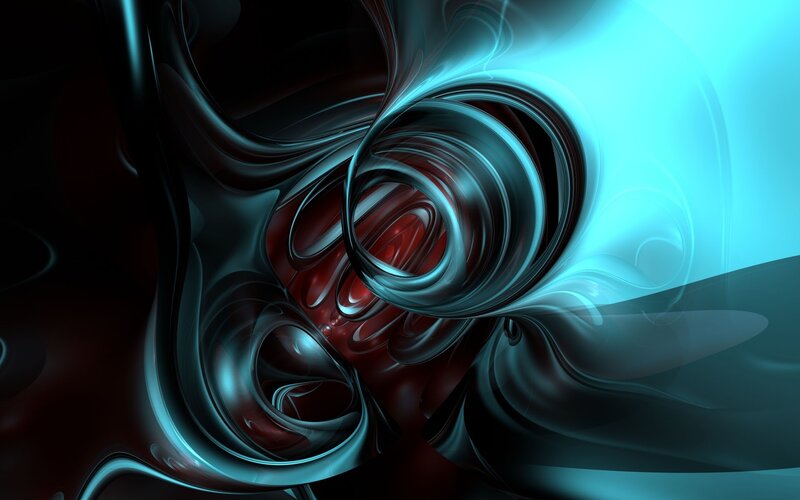 Abstract Swirling Forms — Blue, Dramatic, Digital Art, Swirls, Light