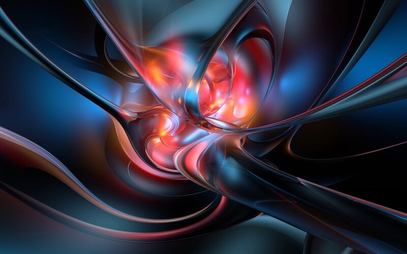Abstract Swirling Forms — Blue, Dynamic, Digital Art