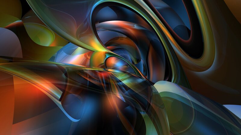 Abstract Swirling Forms — Blue