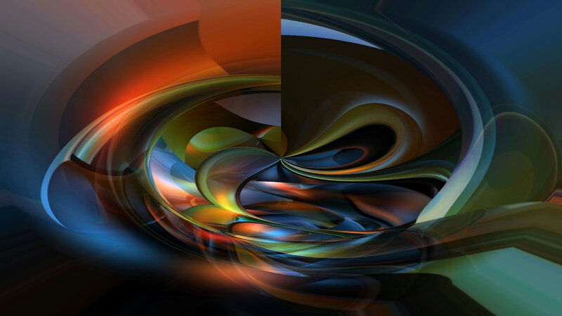 Abstract Swirling Forms — Orange