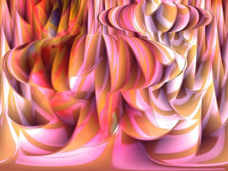 Abstract Swirling Forms — Pink