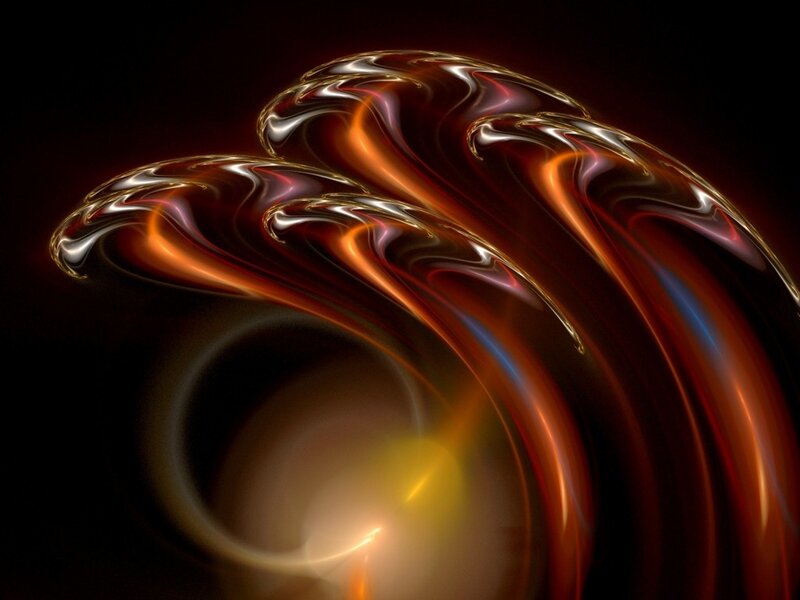 Abstract Swirling Forms — Red, Dramatic