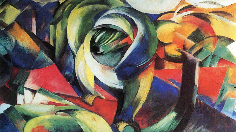 Abstract Swirling Forms — Red