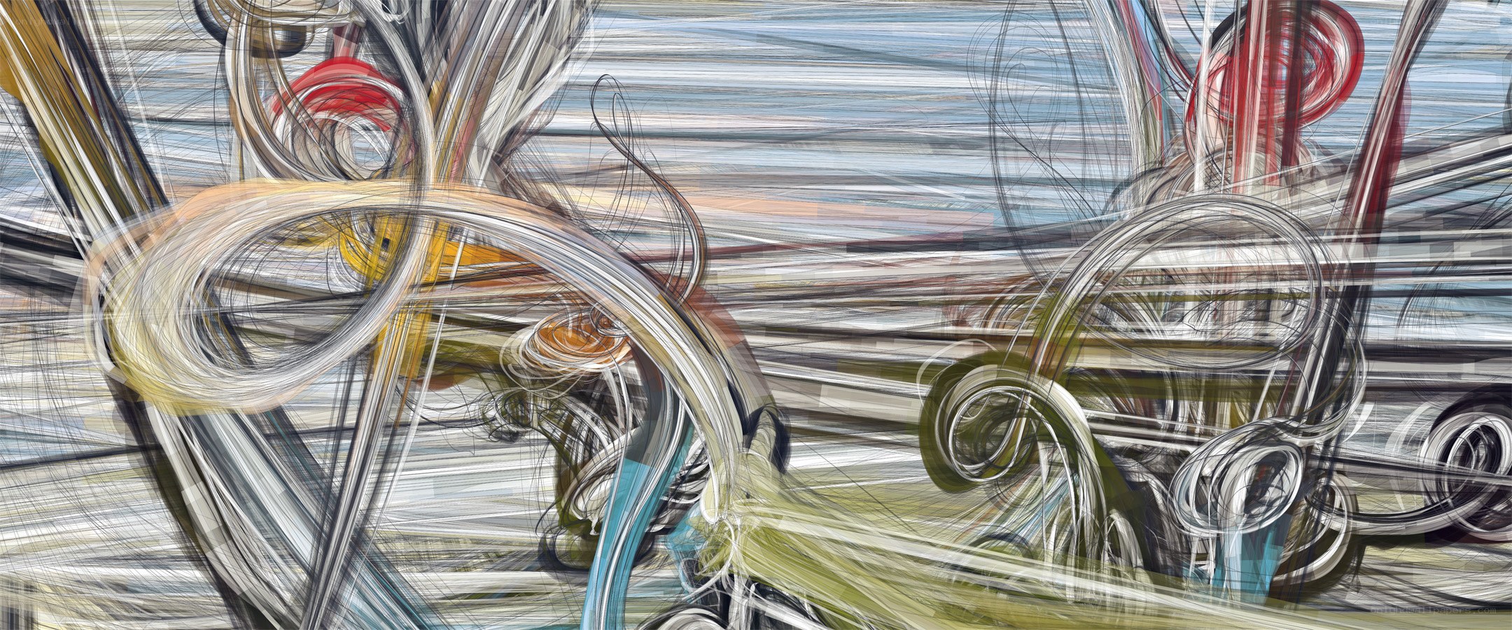 Abstract swirling lines and shapes