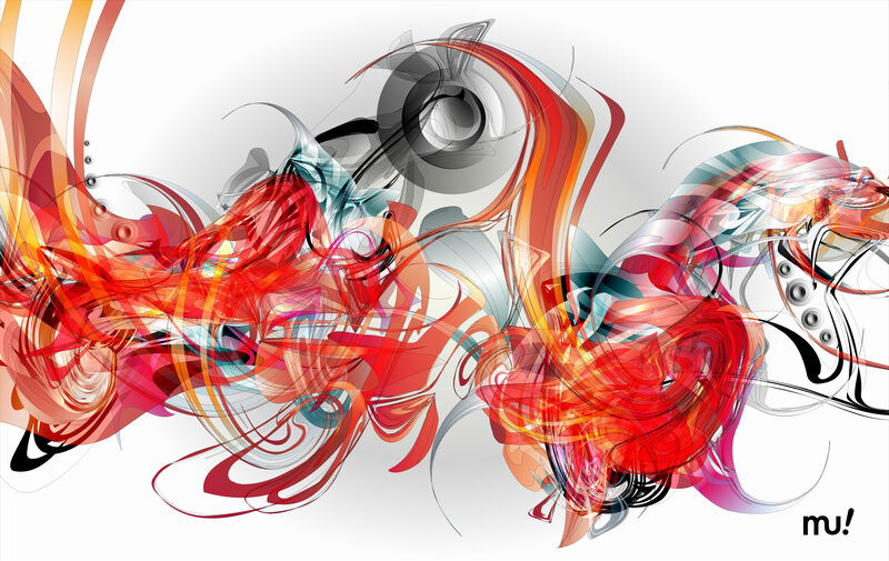 Abstract Swirling Lines — Red, Dynamic, Orange