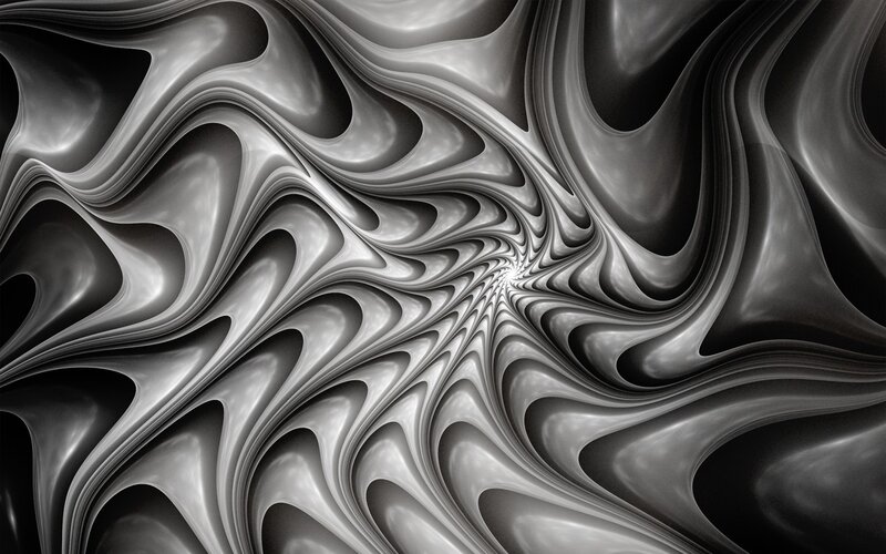 Abstract Swirling Pattern — Black, Hypnotic, Digital Art