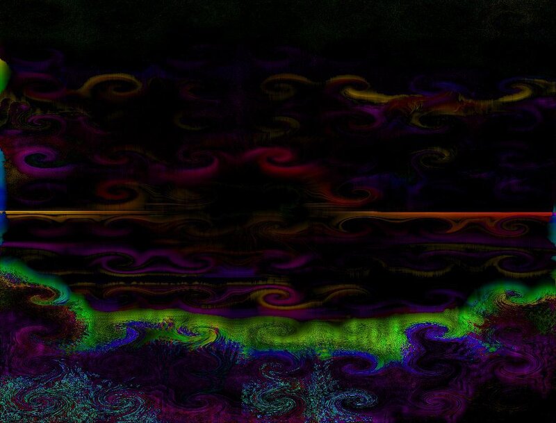 Abstract Swirling Patterns — Green, Dark