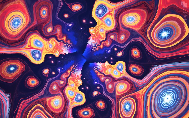 Abstract Swirling Patterns — Red