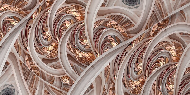 Abstract Swirling Ribbons — Beige