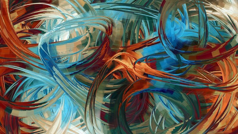 Abstract Swirling Ribbons — Blue, Dynamic, Curves