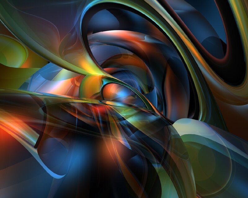 Abstract Swirling Ribbons — Blue, Dynamic, Light