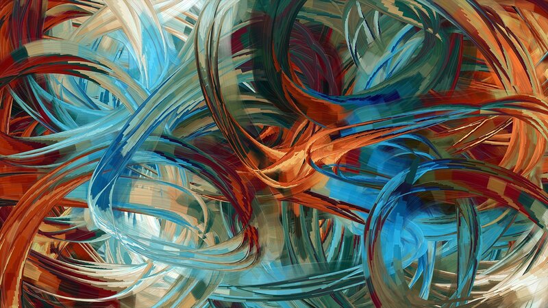 Abstract Swirling Ribbons — Blue
