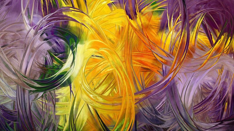 Abstract Swirling Ribbons — Yellow