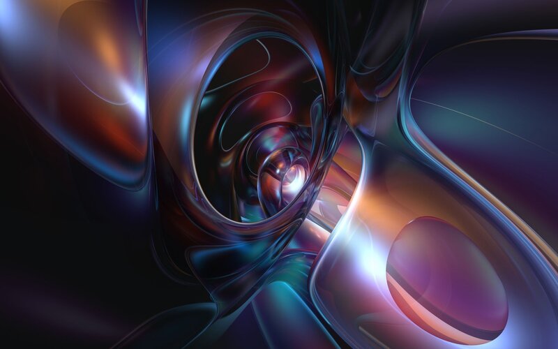 Abstract Swirling Shapes — Blue, Dramatic