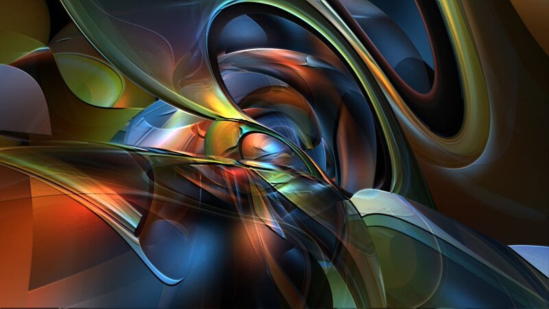 Abstract Swirling Shapes — Blue, Dynamic