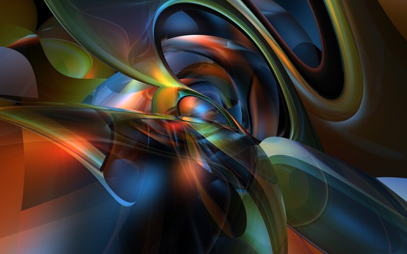 Abstract Swirling Shapes — Blue