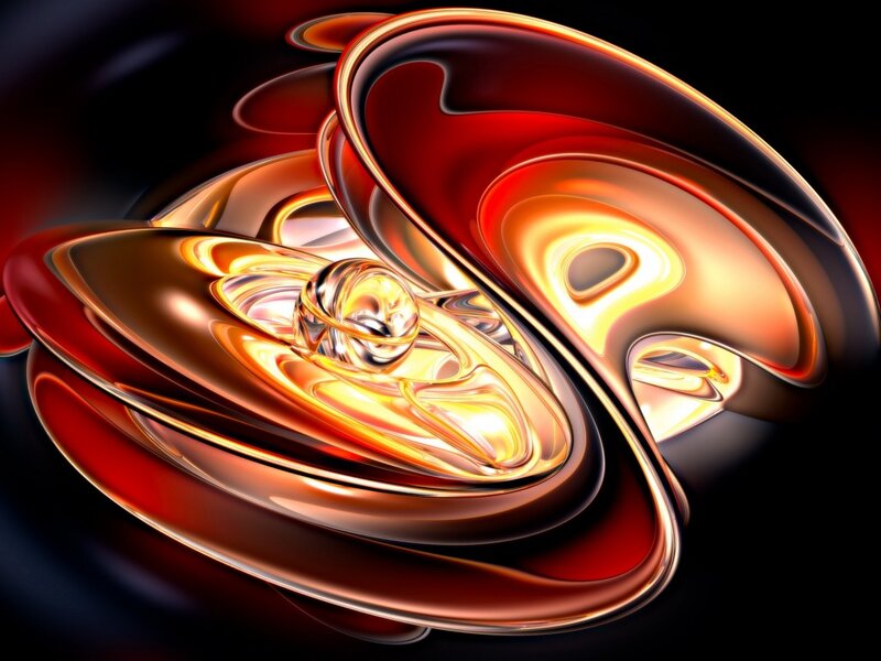Abstract Swirling Shapes — Gold