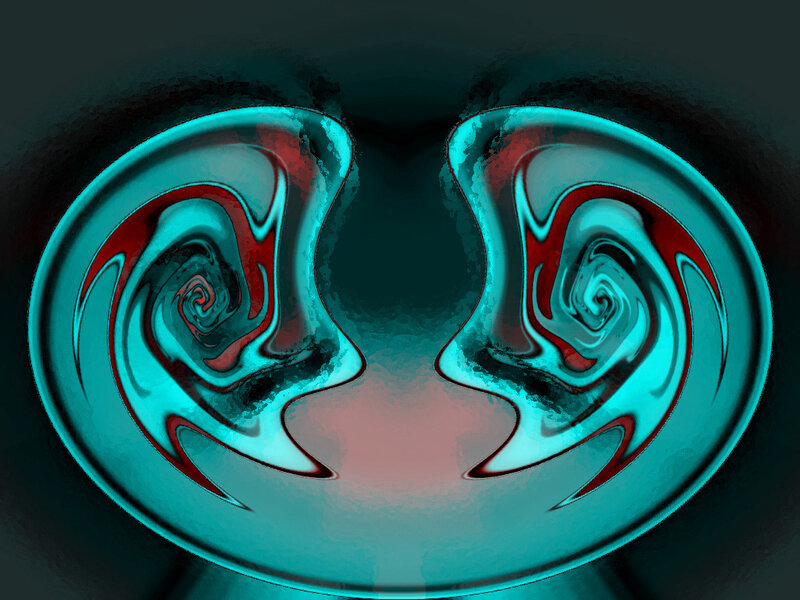 Abstract Swirling Shapes — Teal