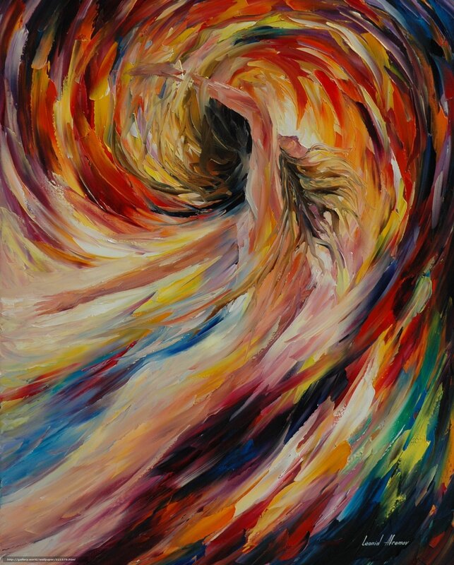 Abstract swirling vortex of color