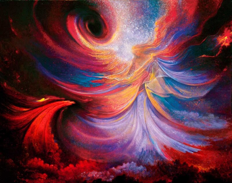 Abstract Swirling Vortex — Red