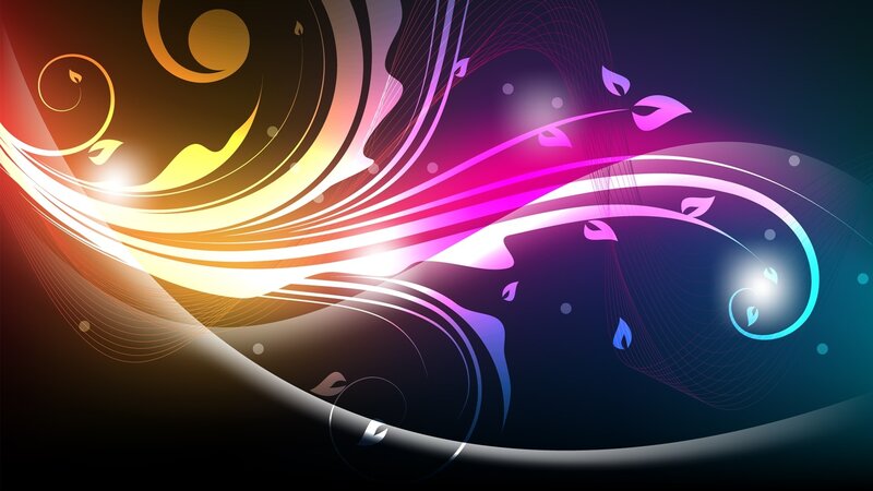Abstract Swirls and Leaves