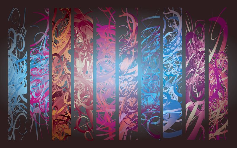 Abstract Swirls in Vertical Panels