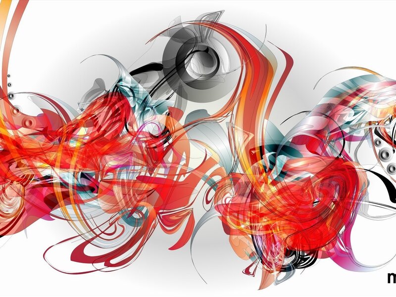 Abstract Swirls of Color — Red, Dynamic
