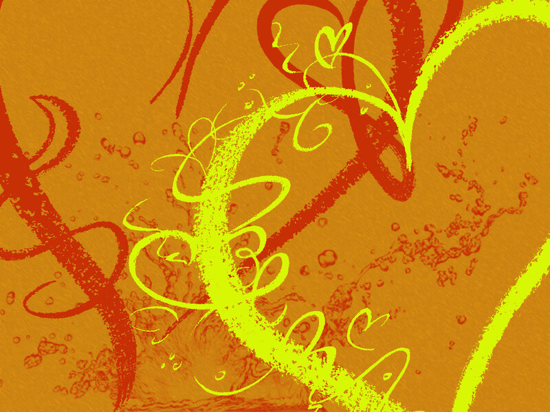 Abstract Swirls on Orange