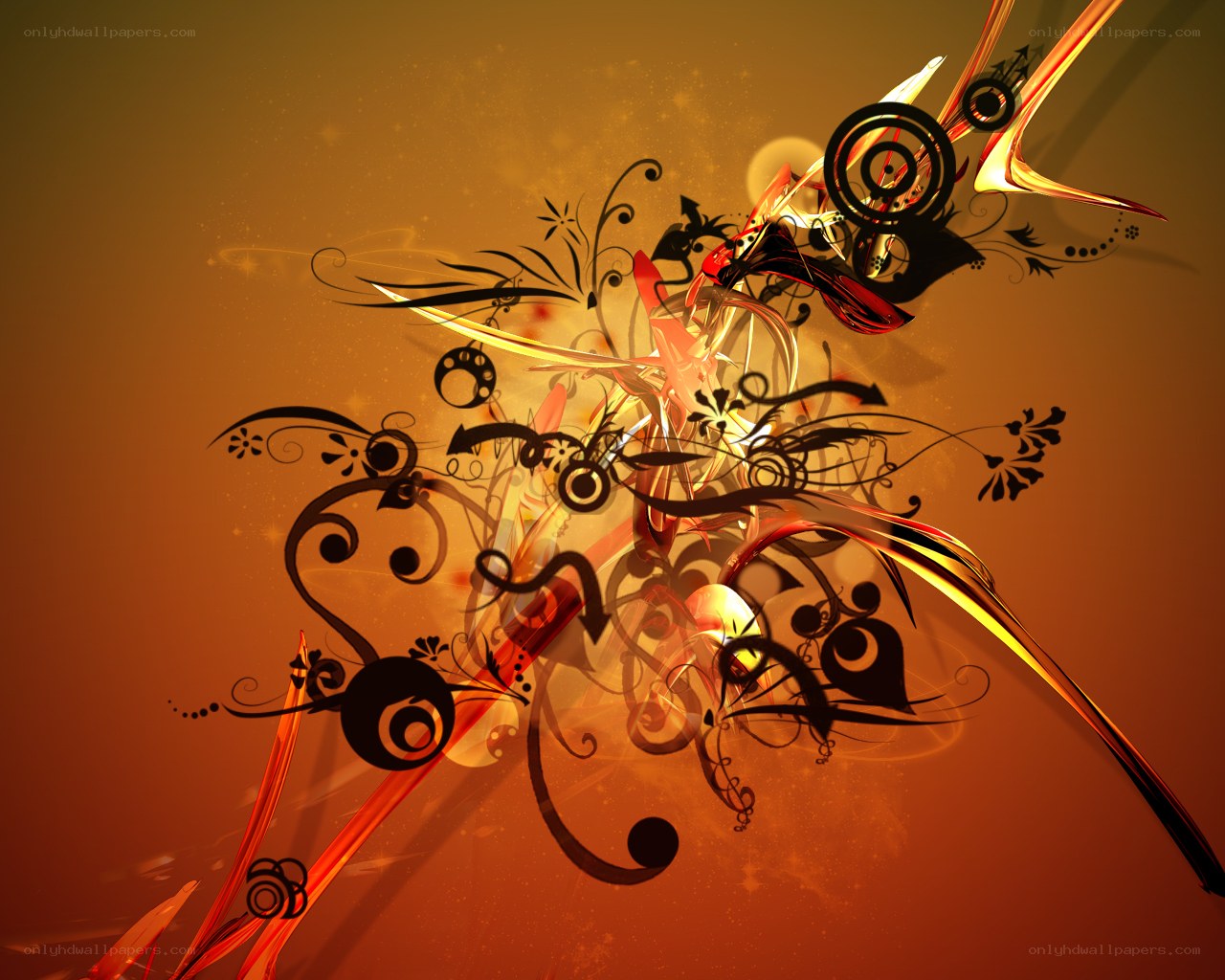 Abstract swirls on warm background