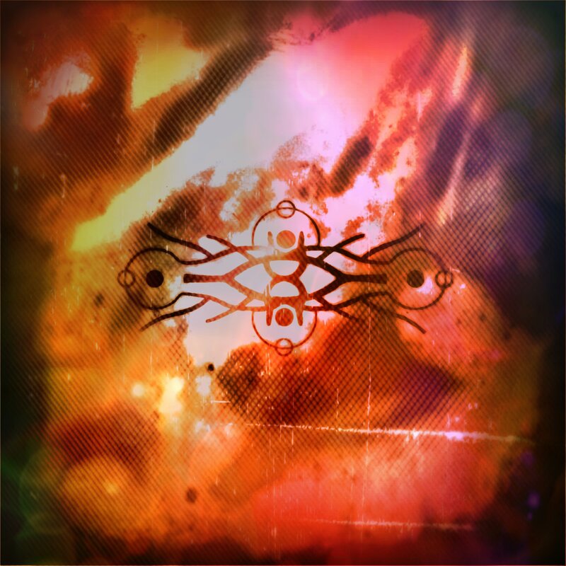 Abstract Symbol on Fiery Background