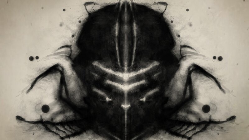 abstract symmetrical ink drawing