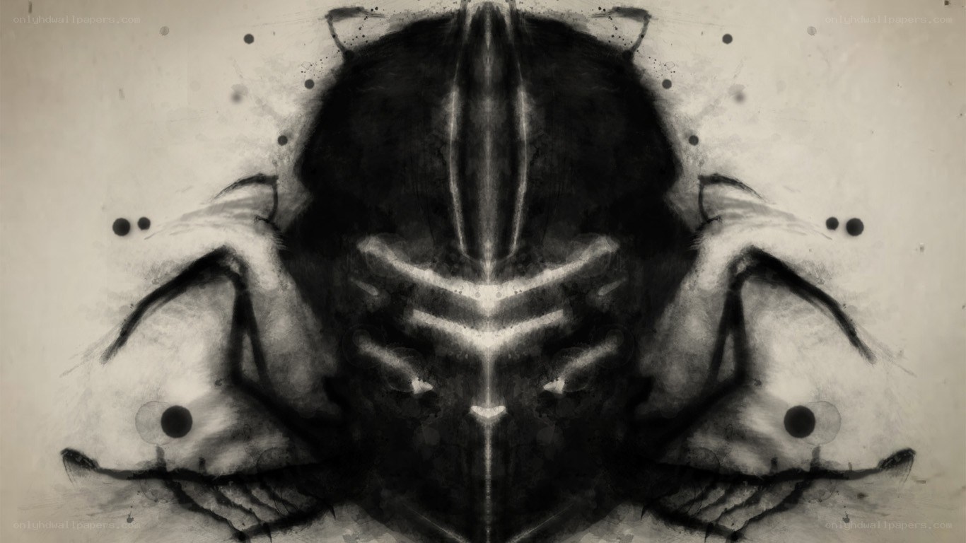 abstract symmetrical ink drawing