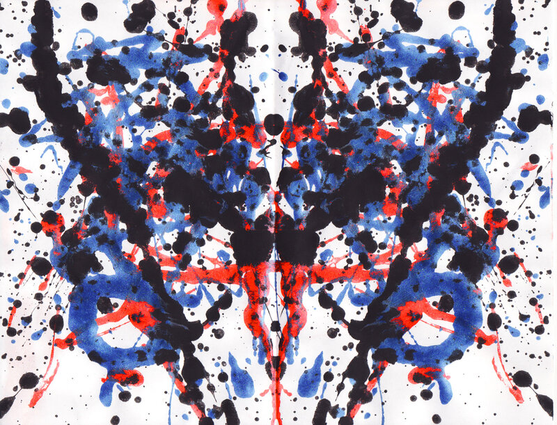 Abstract symmetrical ink splatter
