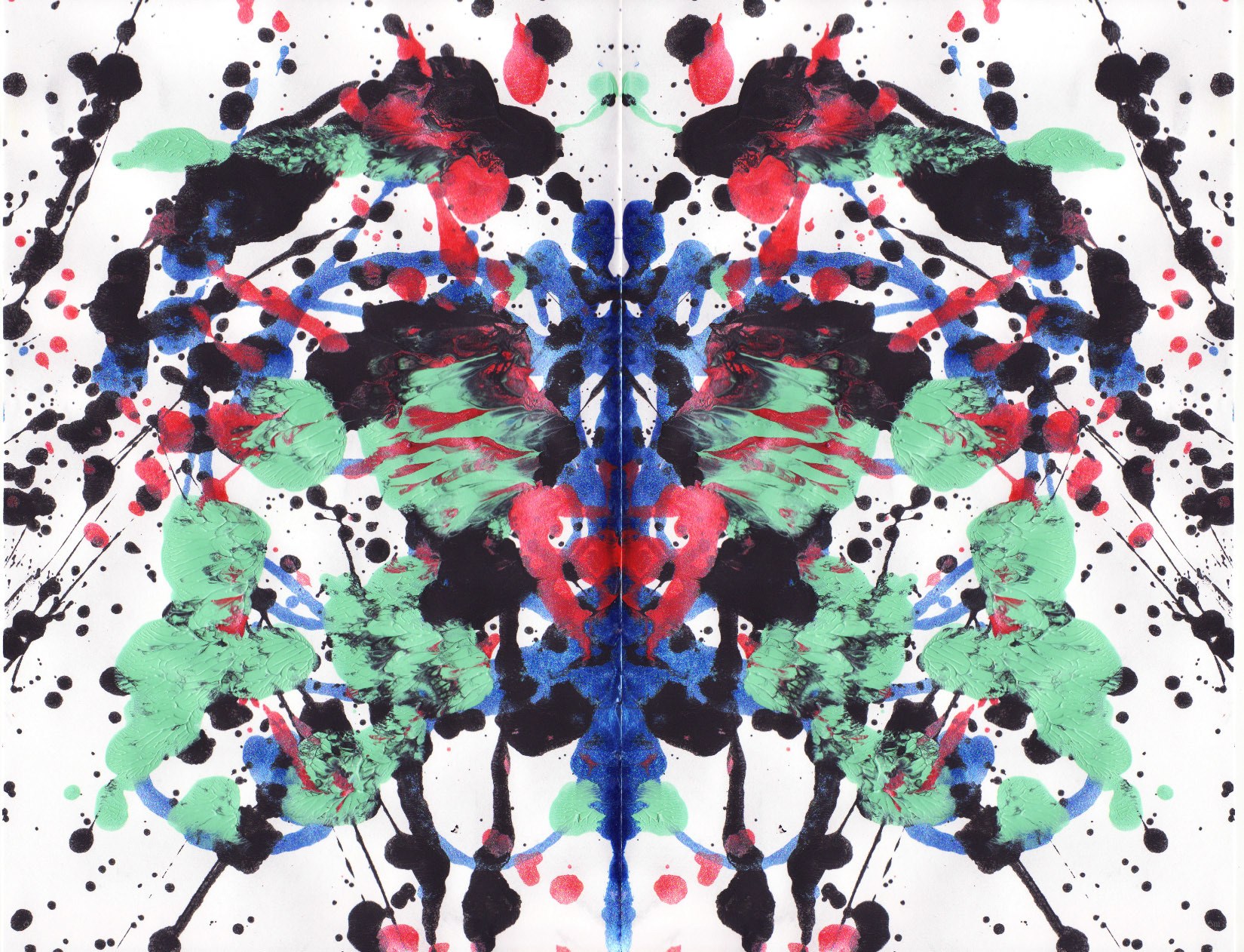 Abstract symmetrical inkblot art