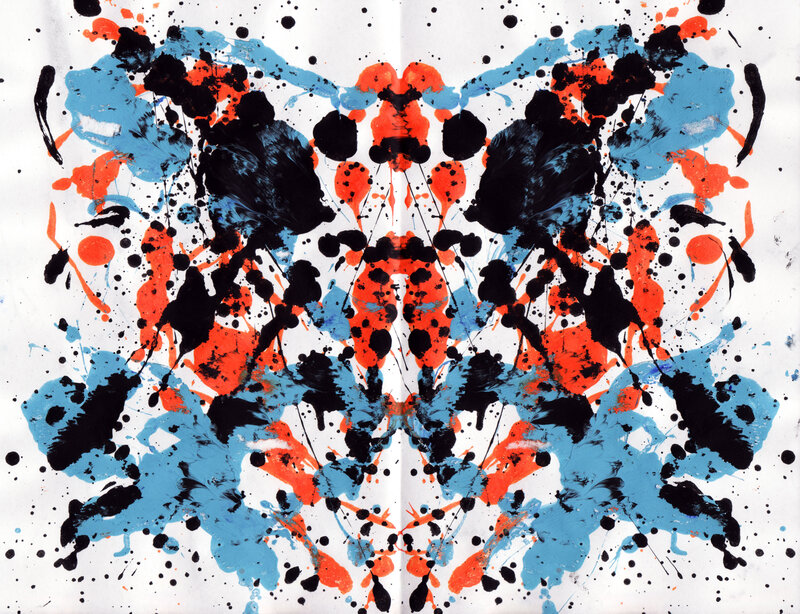 Abstract symmetrical paint splatter
