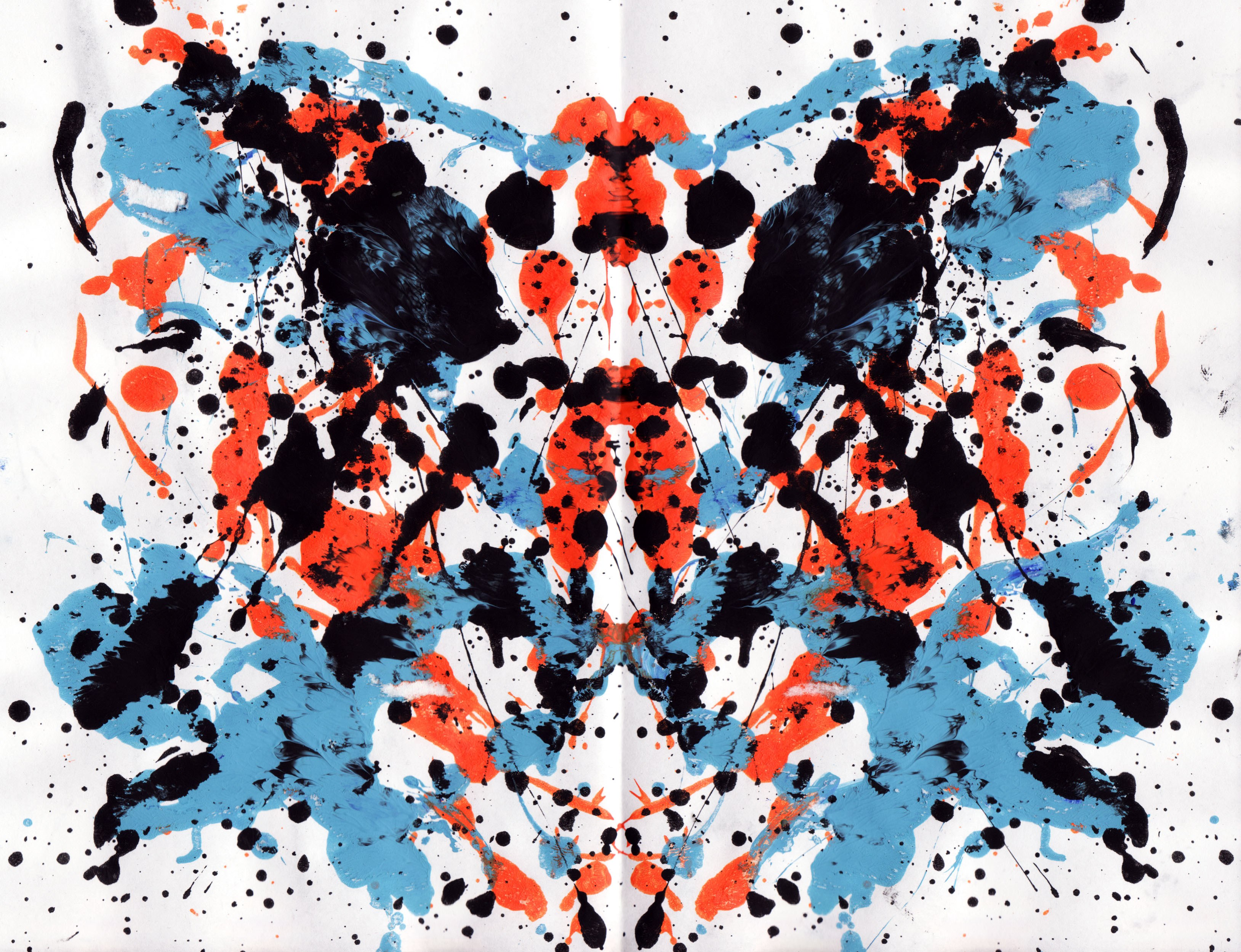 Abstract symmetrical paint splatter
