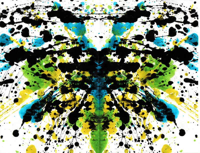 Abstract symmetrical paint splatter