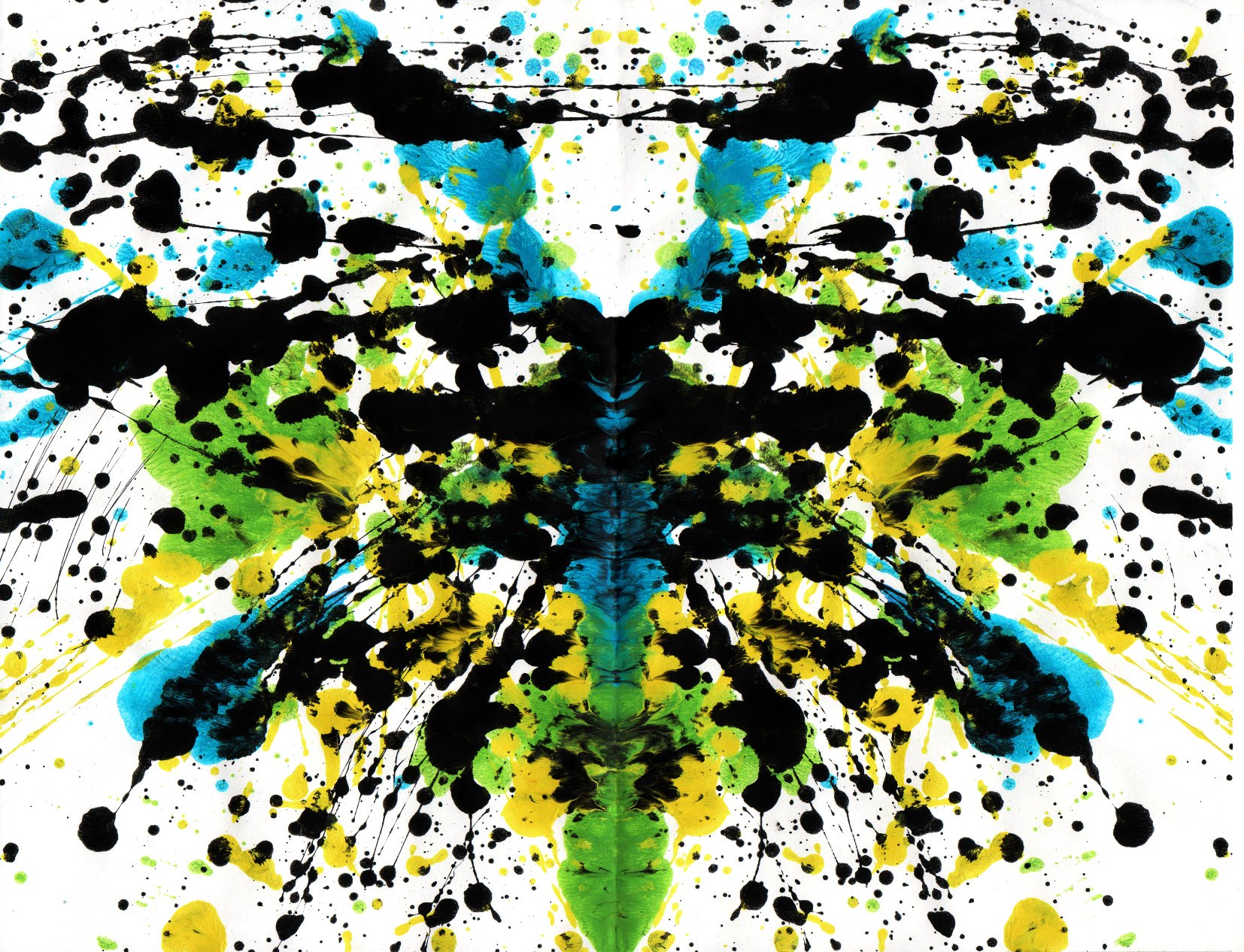 Abstract symmetrical paint splatter